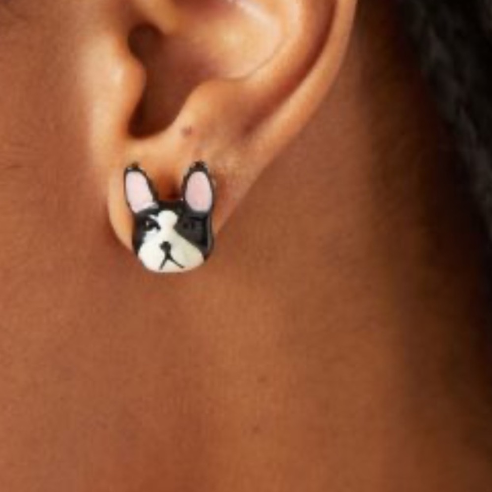 New Betsey Johnson Bulldog Earrings - Picture 10 of 11